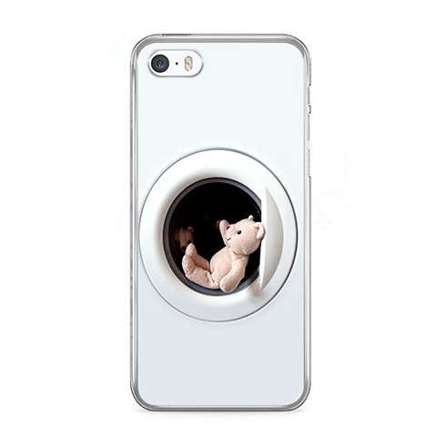 Etui na telefon iPhone 5 / 5s - mały miś w pralce.