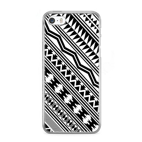 Etui na telefon iPhone 5 / 5s - biały wzór Aztecki.