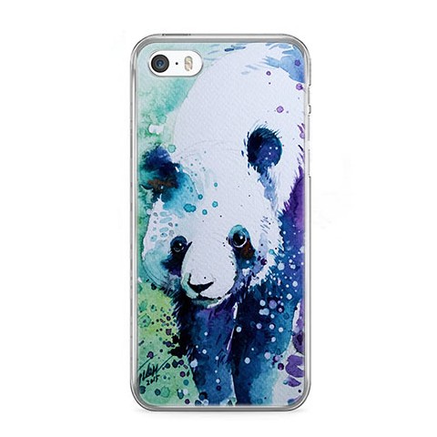 Etui na telefon iPhone 5 / 5s - miś panda watercolor.