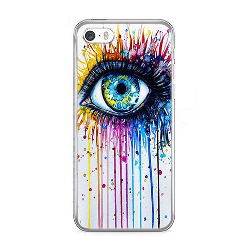 Etui na telefon iPhone 5 / 5s - kolorowe oko watercolor.