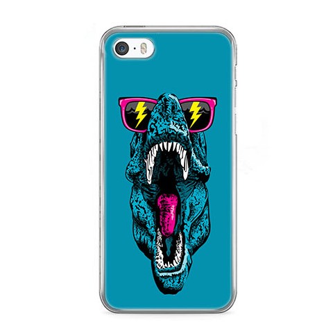 Etui na telefon iPhone 5 / 5s - dinozaur w okularach.