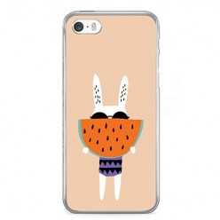 Etui na telefon iPhone 5 / 5s - królik z arbuzem.