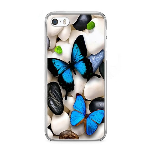 Etui na telefon iPhone 5 / 5s - niebieskie motyle.