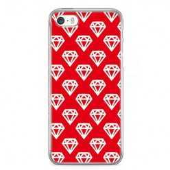 Etui na telefon iPhone SE - czerwone diamenty.