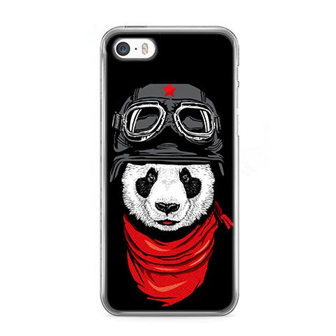 Etui na telefon iPhone SE - panda w czapce.