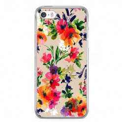 Etui na telefon iPhone SE - kolorowe kwiaty.