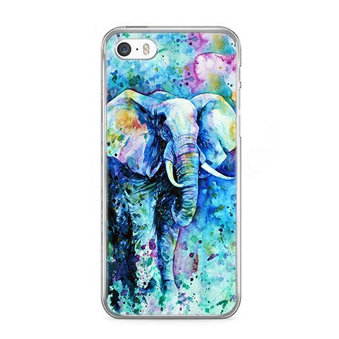 Etui na telefon iPhone SE - kolorowy słoń.