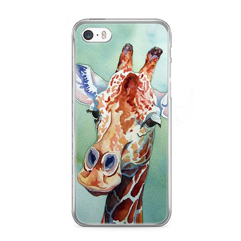 Etui na telefon iPhone SE - żyrafa watercolor.