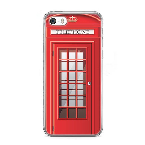 Etui na telefon iPhone SE - czerwona budka telefoniczna.