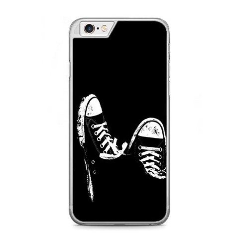 Etui na telefon iPhone 6 / 6s - czarno - białe trampki.