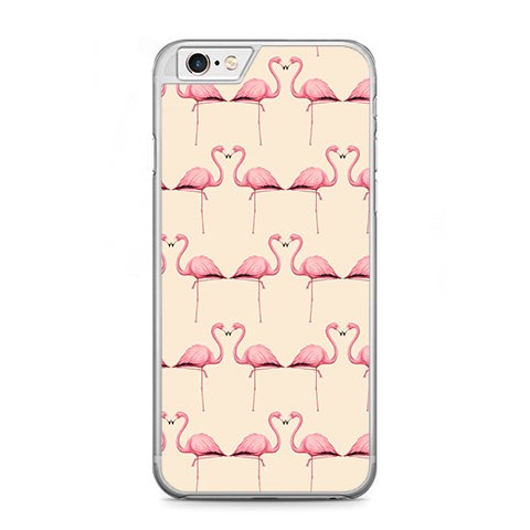 Etui na telefon iPhone 6 / 6s - różowe flamingi.