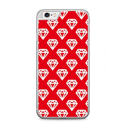 Etui na telefon iPhone 6 / 6s - czerwone diamenty.