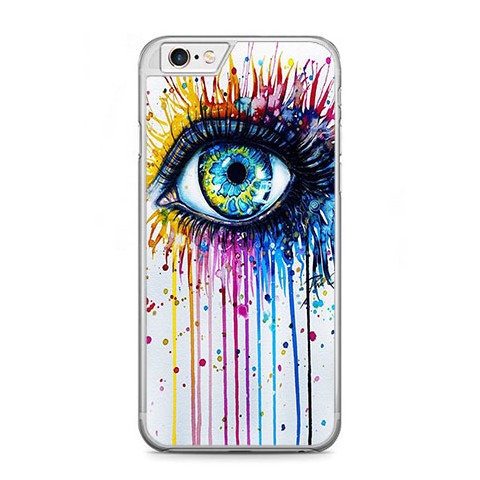 Etui na telefon iPhone 6 / 6s - kolorowe oko watercolor.