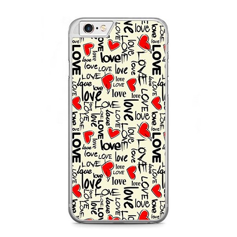 Etui na telefon iPhone 6 / 6s - czerwone serduszka Love.