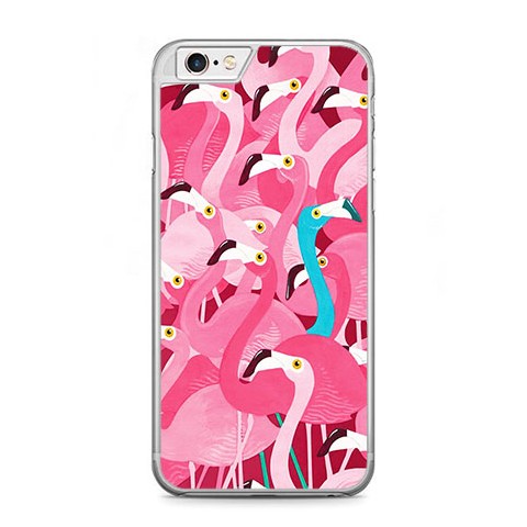 Etui na telefon iPhone 6 / 6s - różowe ptaki flaming.