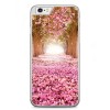 Etui na telefon iPhone 6 / 6s - różowe liście w parku.
