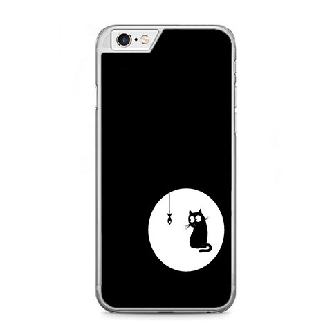 Etui na telefon iPhone 6 / 6s - czarny kotek.