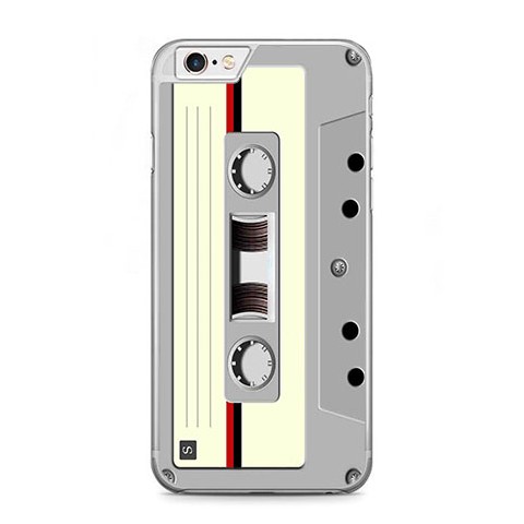 Etui na telefon iPhone 6 Plus / 6s Plus - kaseta retro - biała.