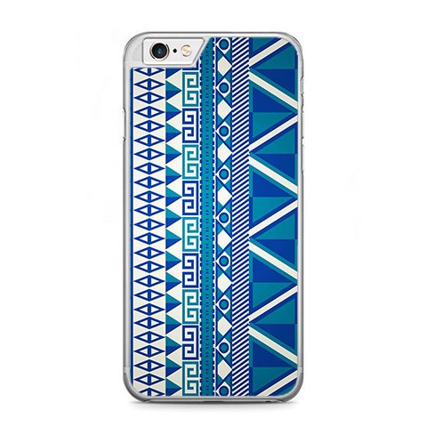 Etui na telefon iPhone 6 Plus / 6s Plus - niebieski wzór aztecki.