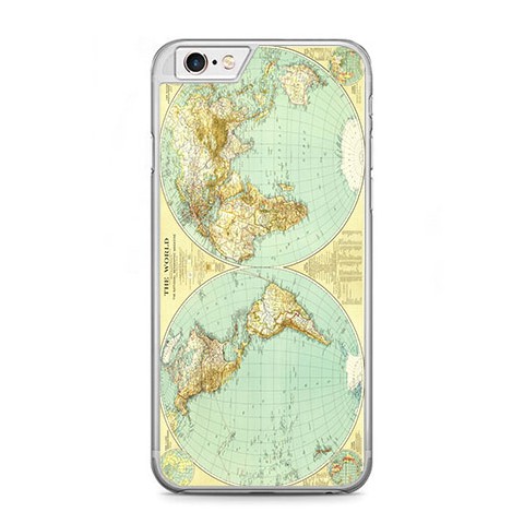 Etui na telefon iPhone 6 Plus / 6s Plus - mapa świata.