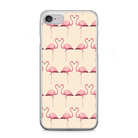 Etui na telefon iPhone 7 - różowe flamingi.