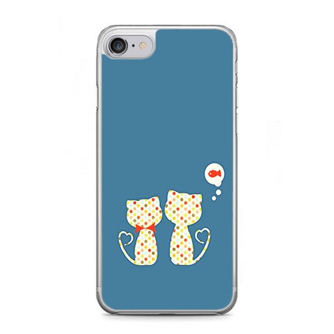 Etui na telefon iPhone 7 - zakochane kotki.