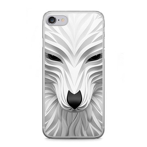 Etui na telefon iPhone 7 - biały wilk 3d.