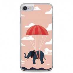 Etui na telefon iPhone 7 - słoń na spadochronie.