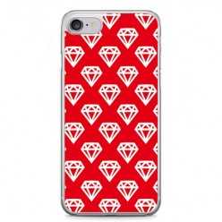 Etui na telefon iPhone 7 - czerwone diamenty.