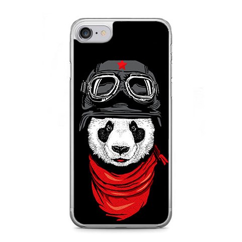 Etui na telefon iPhone 7 - panda w czapce.