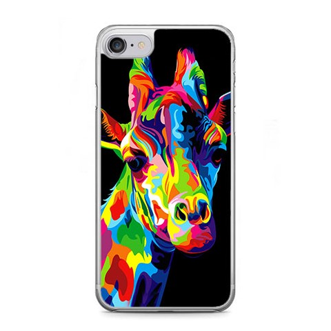 Etui na telefon iPhone 7 - kolorowa żyrafa.