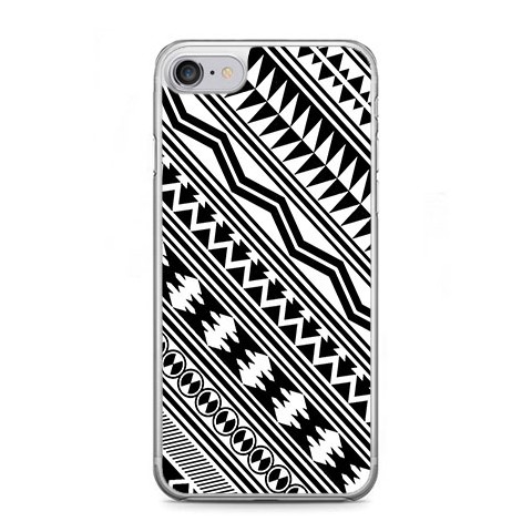 Etui na telefon iPhone 7 - biały wzór Aztecki.