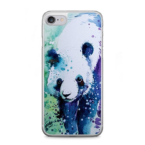 Etui na telefon iPhone 7 - miś panda watercolor.