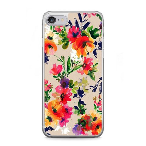 Etui na telefon iPhone 7 - kolorowe kwiaty.