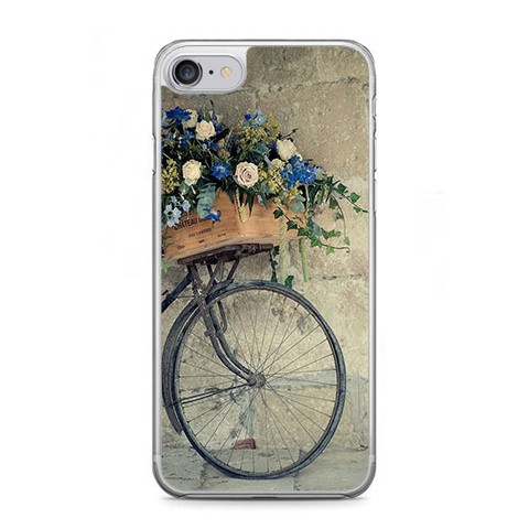 Etui na telefon iPhone 7 - rower z kwiatami.