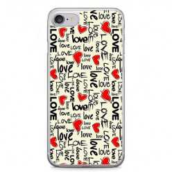 Etui na telefon iPhone 7 - czerwone serduszka Love.