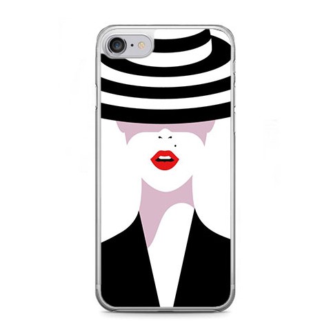 Etui na telefon iPhone 7 - kobieta w kapeluszu.