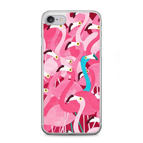 Etui na telefon iPhone 7 - różowe ptaki flaming.