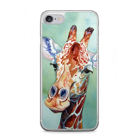 Etui na telefon iPhone 7 - żyrafa watercolor.
