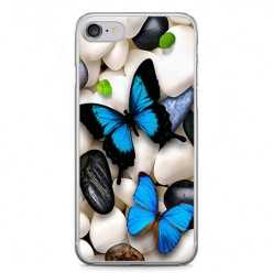 Etui na telefon iPhone 7 - niebieskie motyle.