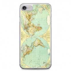 Etui na telefon iPhone 7 - mapa świata.