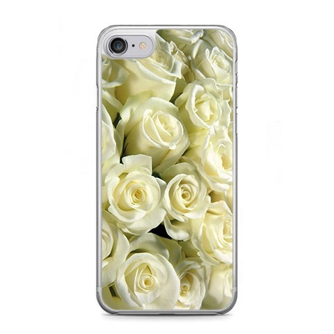 Etui na telefon iPhone 7 - białe róże.