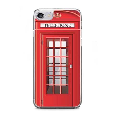 Etui na telefon iPhone 7 - czerwona budka telefoniczna.