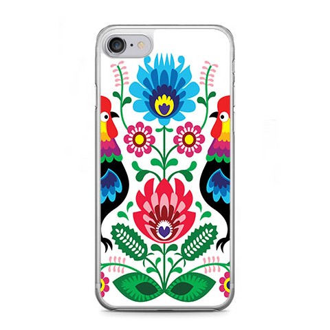 Etui na telefon iPhone 7 - łowickie wzory kwiaty.