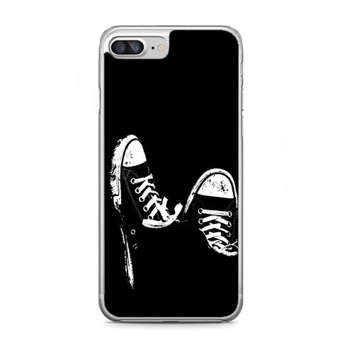 Etui na telefon iPhone 7 Plus - czarno - białe trampki.