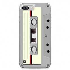 Etui na telefon iPhone 7 Plus - kaseta retro - biała.
