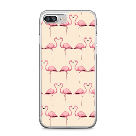 Etui na telefon iPhone 7 Plus - różowe flamingi.