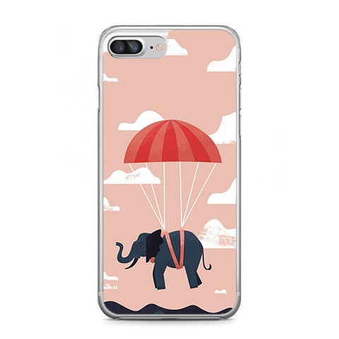 Etui na telefon iPhone 7 Plus - słoń na spadochronie.