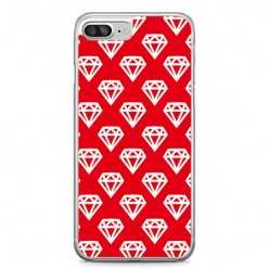 Etui na telefon iPhone 7 Plus - czerwone diamenty.