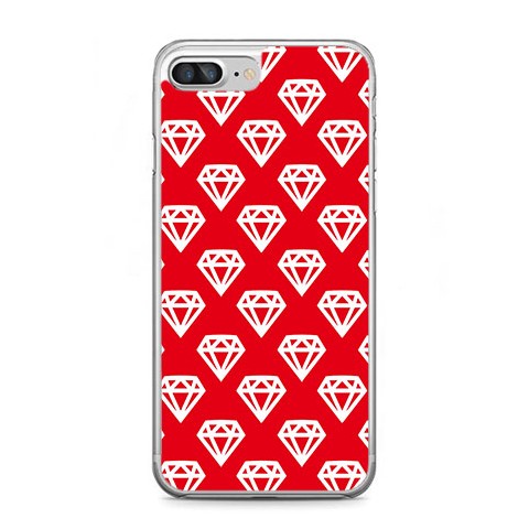Etui na telefon iPhone 7 Plus - czerwone diamenty.